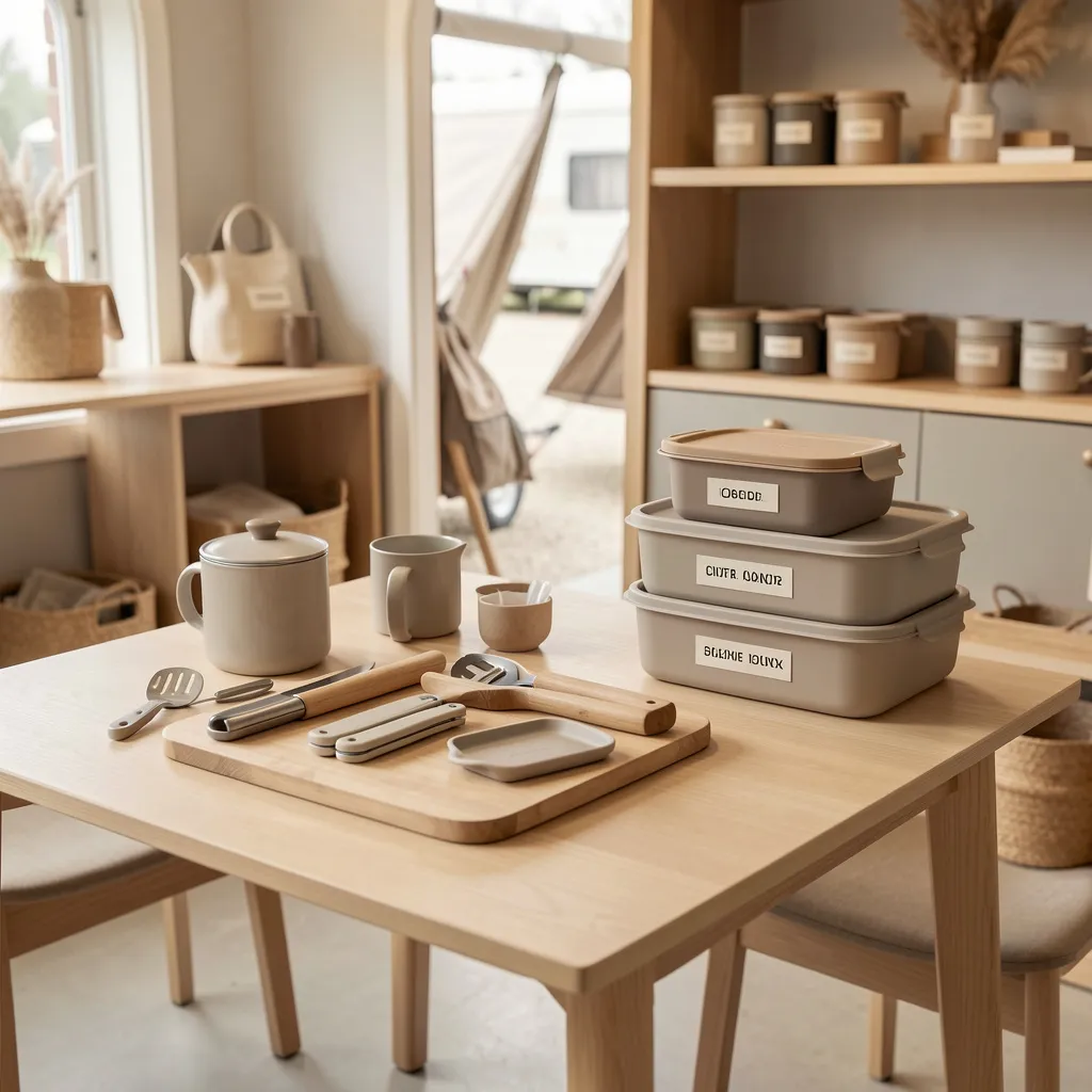 Collapsible cookware sets for caravans