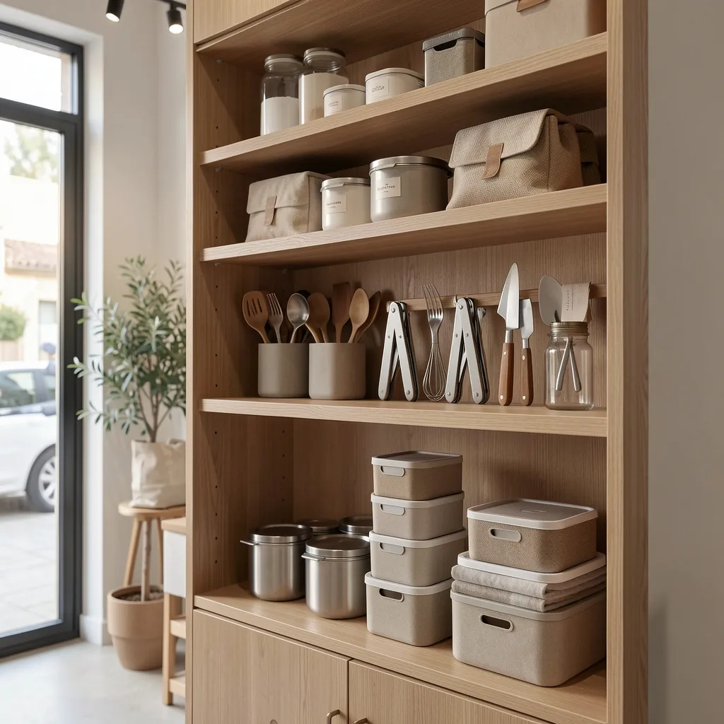 Folding cabinet mechanism detail