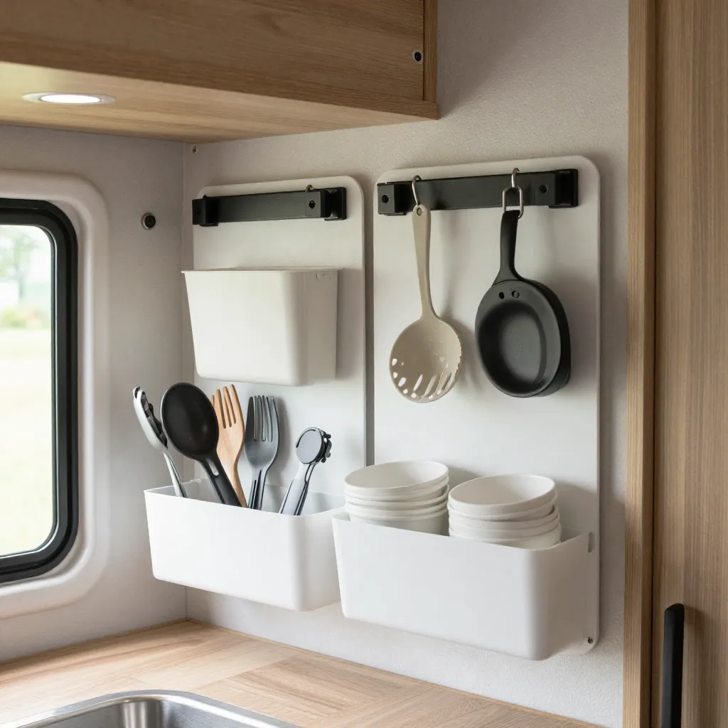 Organised compact kitchen interior