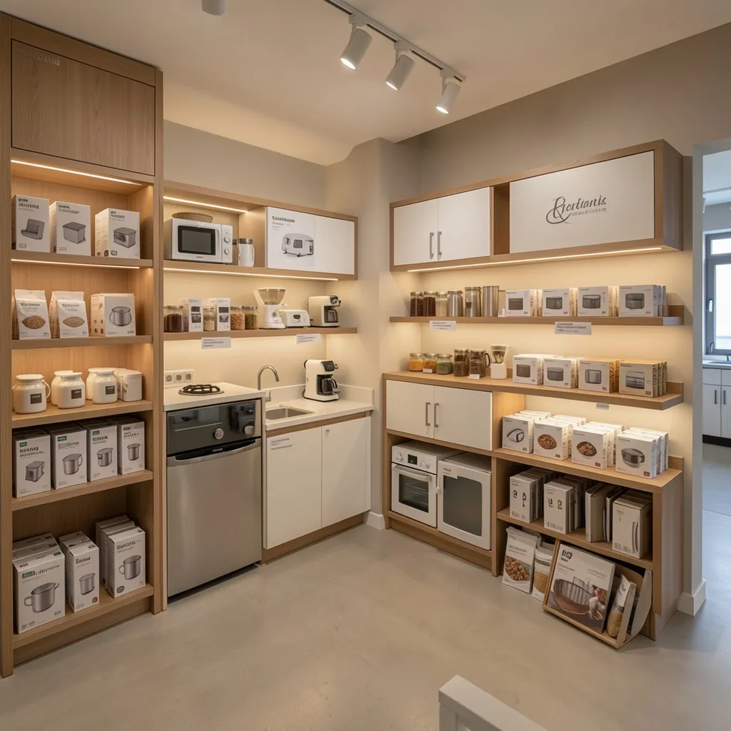 Installed drawer in caravan